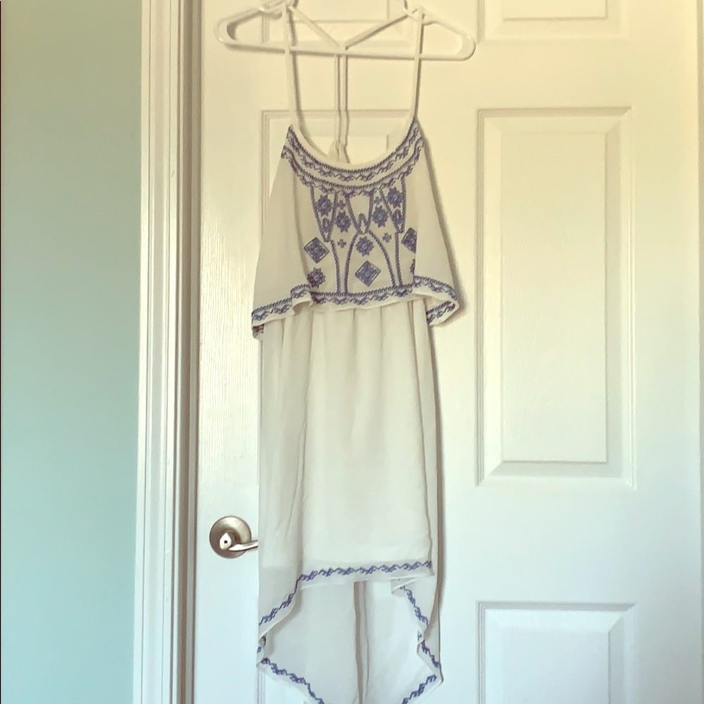 White and blue dress